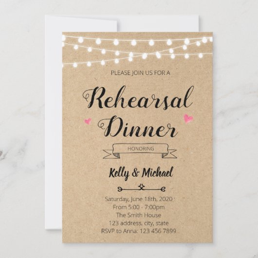 Dîner de répétition russe Invitation (Devant)