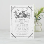 Dîner de répétition rustique invitations avec cerf (Debout devant)