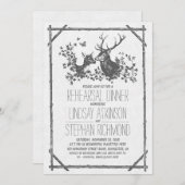 Dîner de répétition rustique invitations avec cerf (Devant / Derrière)