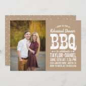 Dîner de répétition Rustique Kraft BBQ Invitation  (Devant / Derrière)