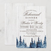 Dîner de répétition Rustique Wood Tree Invitation (Devant / Derrière)