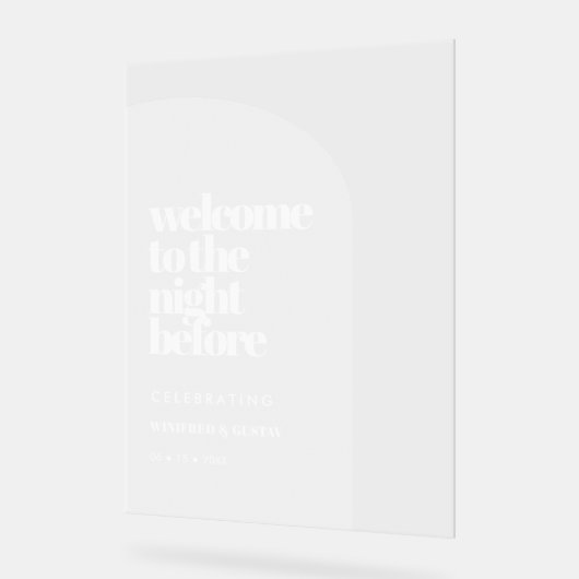 Dîner de répétition simple Arc Clair Bienvenue (Angle)