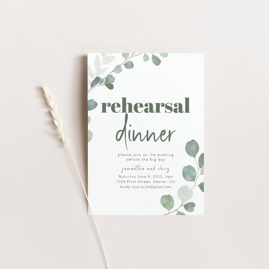 Dîner de répétition Soirée de mariage Invitation