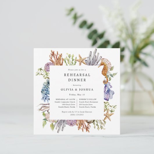 Dîner de répétition sur la plage Invitation (Debout devant)