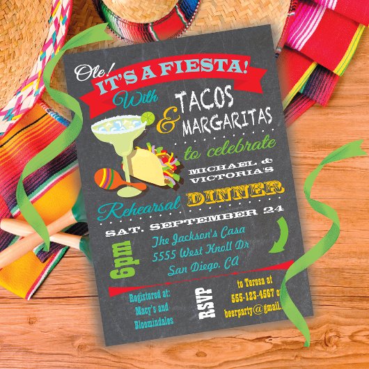 Dîner de répétition Tacos et Tequila Invitation