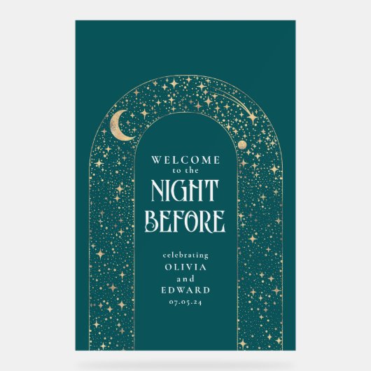 Dîner de répétition Turquoise céleste Bienvenue (Recto)