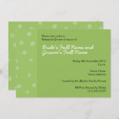 Dîner de répétition vert Dots peints Invitation (Devant / Derrière)
