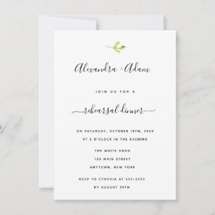 Dîner de répétition vert moderne Invitations