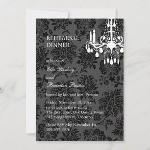 Dîner de répétition victorienne Damask Invitation