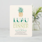 Dîner de répétition vintage Ananas Luau Invitation (Debout devant)