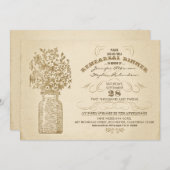 Dîner de répétition vintage mason jar invitations (Devant / Derrière)
