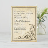 Dîner de répétition vintage tourbillons invitation (Debout devant)