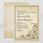 Dîner de répétition vintage tourbillons invitation (Devant / Derrière)