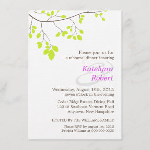 Dîner de répétition Violet Romance Invitation