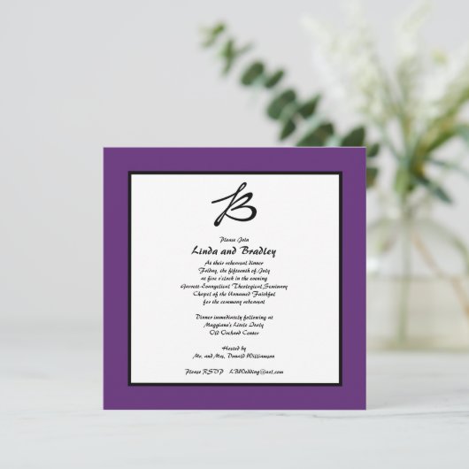 Dîner de répétition violette Invitation (Debout devant)