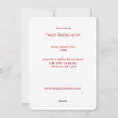 Dîner de retraite inspiré par le chef Invitation (Dos)