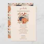 Dîner de Thanksgiving citrouille Menu (Devant / Derrière)