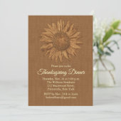 Dîner de Thanksgiving de tournesol Invitation (Debout devant)