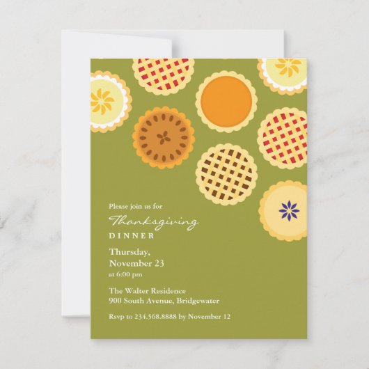 Dîner de thanksgiving et invitation plate de (Devant)