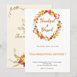 Dîner de Thanksgiving Invitation