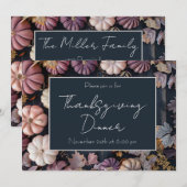 Dîner de Thanksgiving Invitation Citrouille Russe (Devant / Derrière)