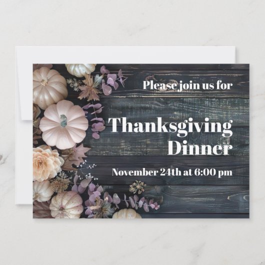 Dîner de Thanksgiving Invitation Citrouille Russe (Devant)