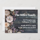 Dîner de Thanksgiving Invitation Citrouille Russe (Dos)