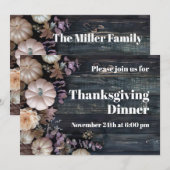 Dîner de Thanksgiving Invitation Citrouille Russe (Devant / Derrière)
