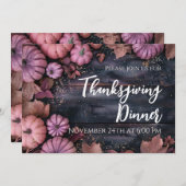 Dîner de Thanksgiving Invitation Rustique Citrouil (Devant / Derrière)