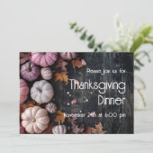 Dîner de Thanksgiving Invitation Rustique Citrouil (Debout devant)