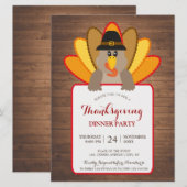 Dîner de Thanksgiving Party Turquie Invitation Car (Devant / Derrière)