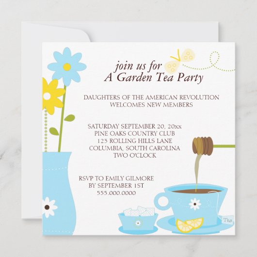 Dîner de thé du jardin Invitations (Devant)
