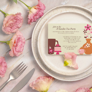 Dîner de thé du jardin Invitations