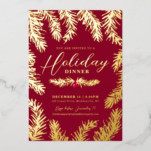 Diner de vacances fruits rouges noël or (Recto)