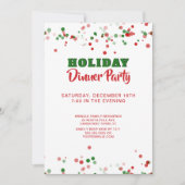 Dîner de vacances Invitation Red Green White (Devant)