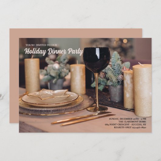 Dîner de vacances Invitation table (Devant / Derrière)