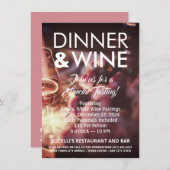 Dîner & Dégustation De Vins Sur Mesure Invitation  (Devant / Derrière)