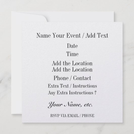 Dîner / Déjeuner / Brunch Invitation (Dos)