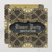 Dîner d'élégance dentelle médiévale Invitation (Devant / Derrière)