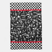 Diner des années 50 Musical Notes serviette de cui (Vertical)