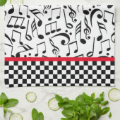 Diner des années 50 Musical Notes serviette de cui (Plié)