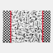 Diner des années 50 Musical Notes serviette de cui (Horizontal)