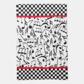 Diner des années 50 Musical Notes serviette de cui (Vertical)