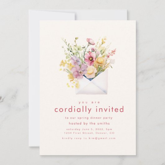 Dîner d'été de printemps Invitation (Devant)