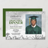 Dîner d'études en photo verte Invitation (Devant / Derrière)