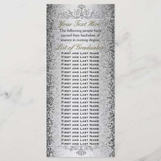 Dîner d'études Invitation Argent (Dos)