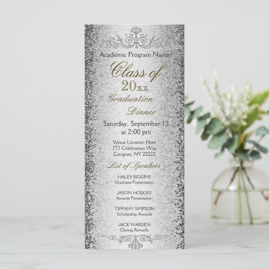 Dîner d'études Invitation Argent (Debout devant)