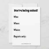 Dîner d'Humours de Thanksgiving Invitations (Dos)