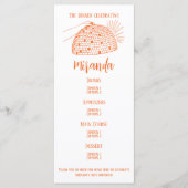 Dîner Disco Ball Menu Orange (Devant)