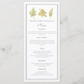 Dîner élégant de Thanksgiving Menu de feuilles d'a (Devant)